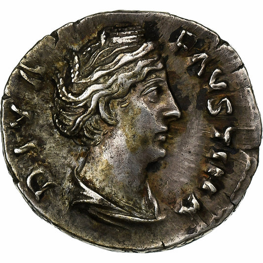 Diva Faustina I, 
  
  Denario, 
  
  141 a.C